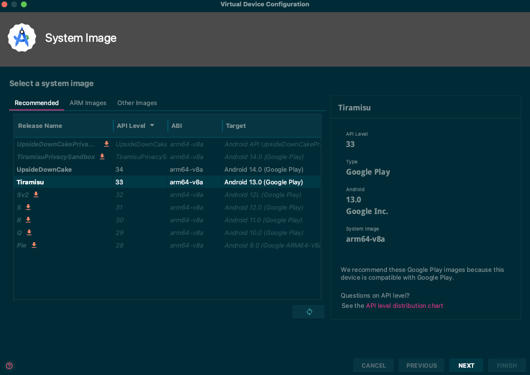 Select Android System Image