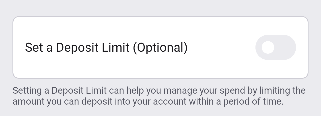 Deposit Limit off