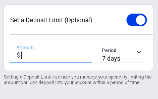 Deposit Limit on