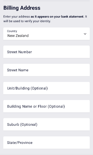 Manual Address Form