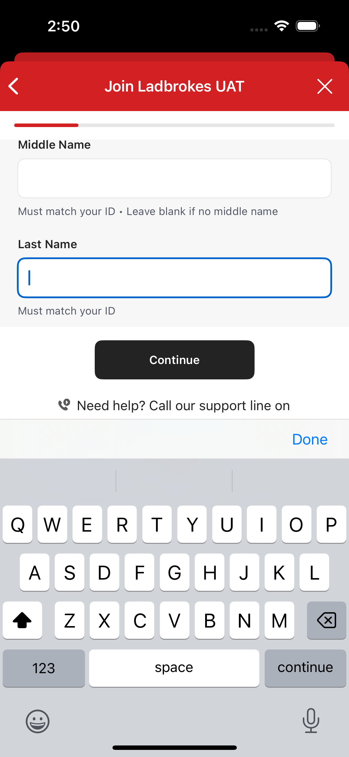 Done Form input focus