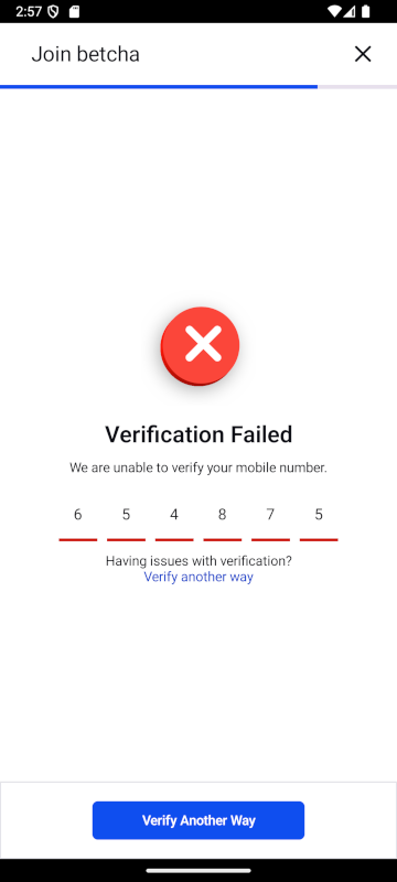 IDV Leverage SMS Code Validation Failed Three Times